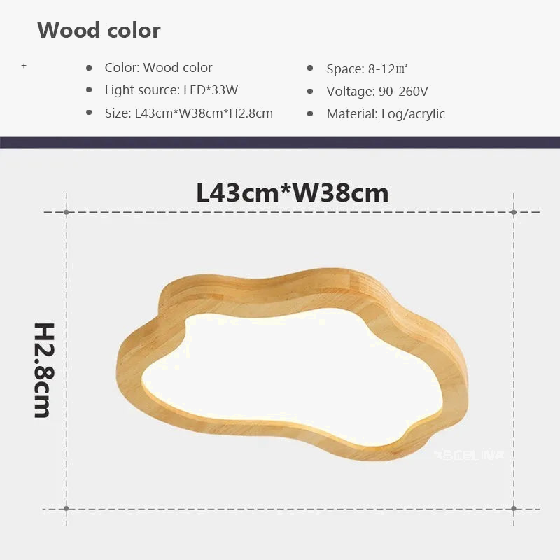 Modern Nordic Design Wooden LED Ceiling Light