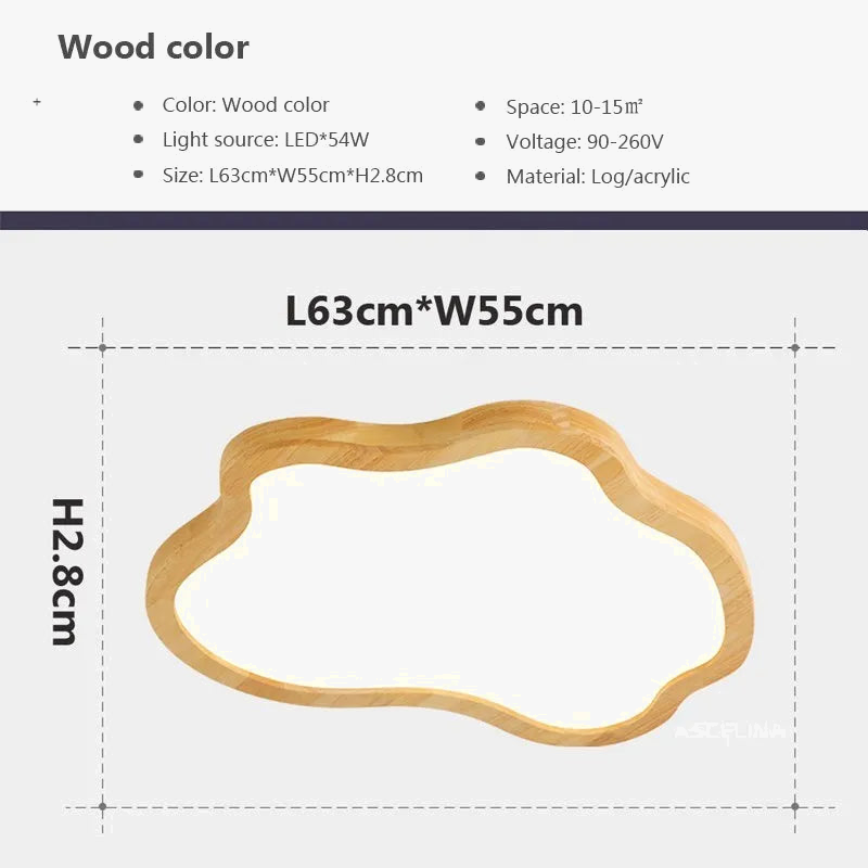 Modern Nordic Design Wooden LED Ceiling Light