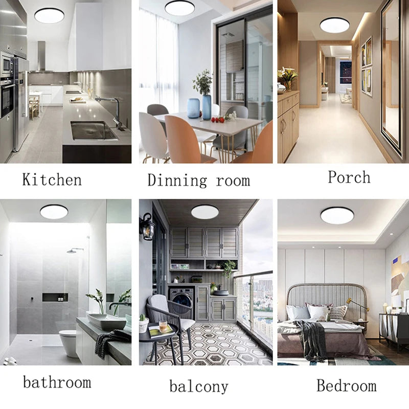 Modern LED Ceiling Light Fixture 48W 36W 24W for Bedroom, Kitchen, Bathroom, Dining Room