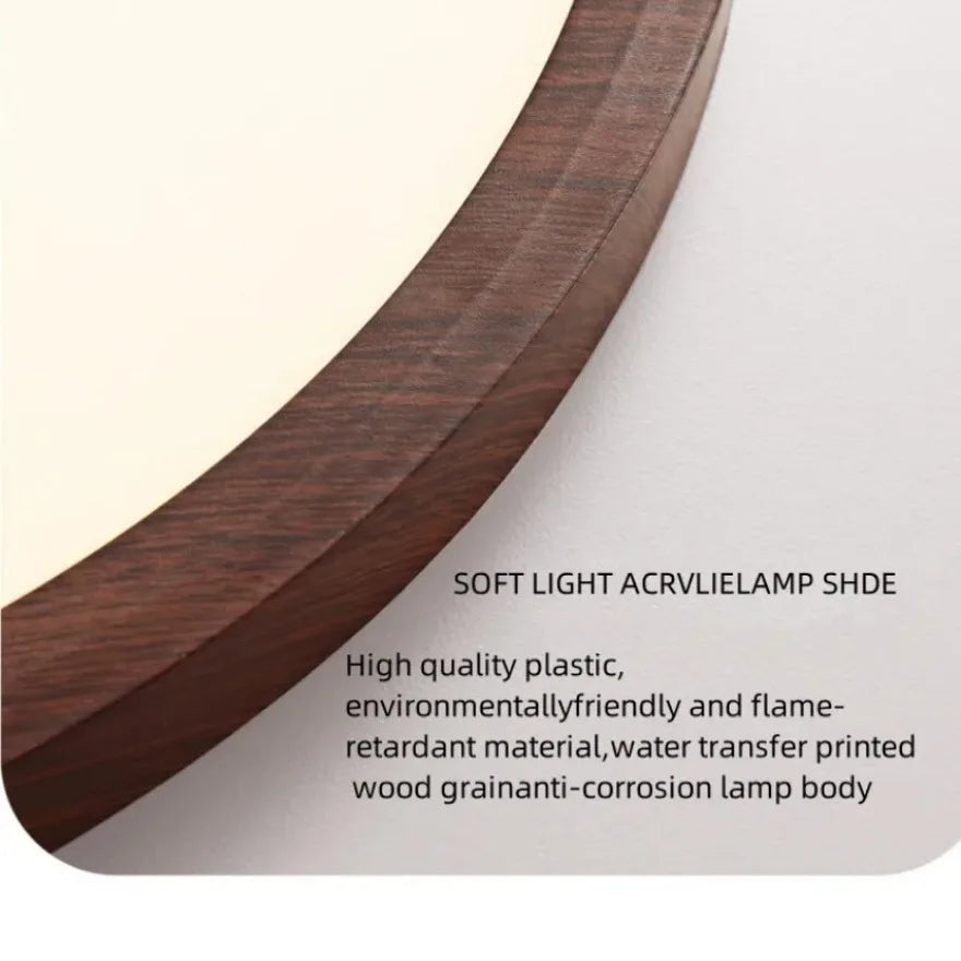 Modern Circular LED Wood Grain Ceiling Light