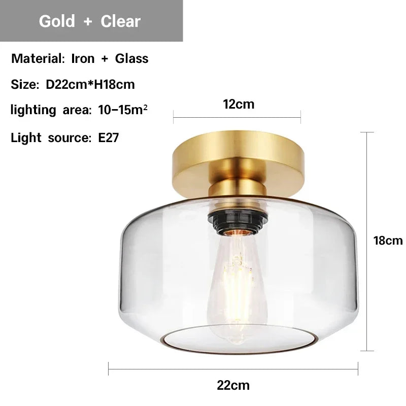 Modern Nordic Glass LED Ceiling Light for Home Decor