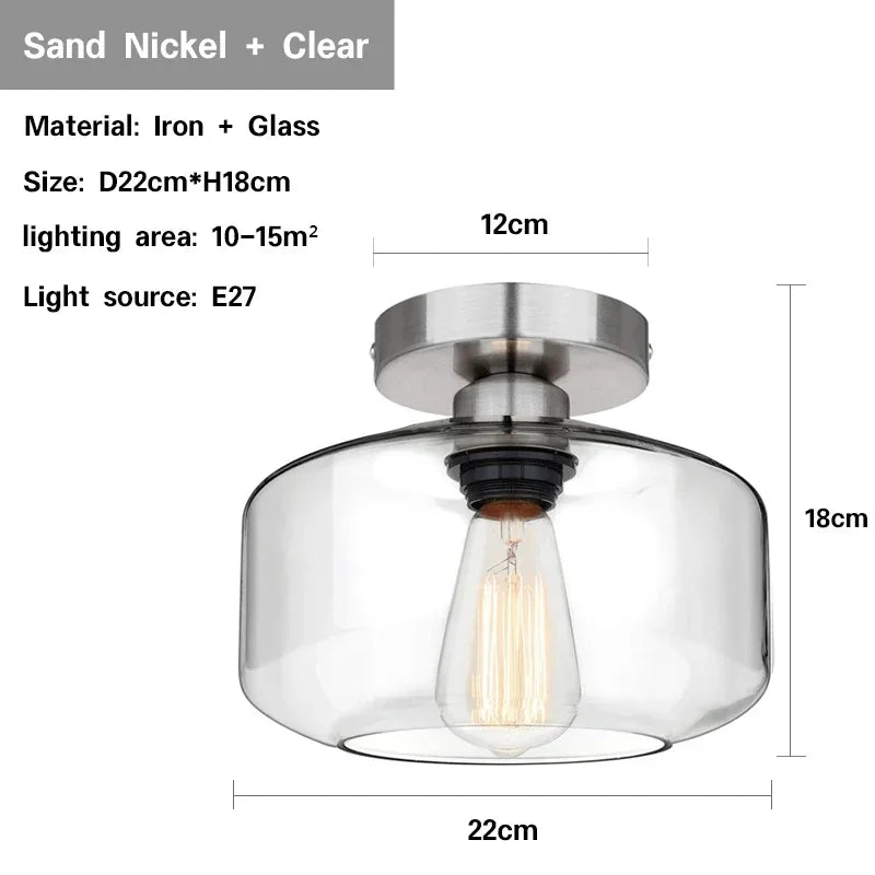 Modern Nordic Glass LED Ceiling Light for Home Decor
