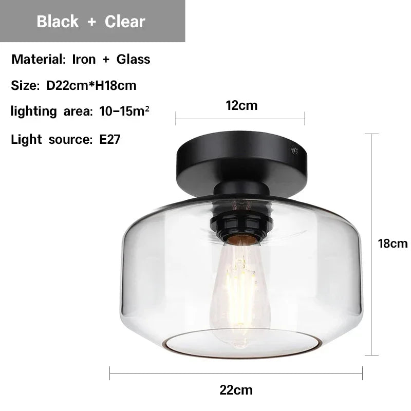 Modern Nordic Glass LED Ceiling Light for Home Decor
