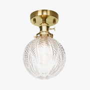 Nordic Copper Ceiling Light with Glass Shade
