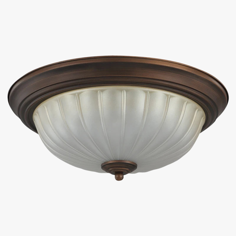 Vintage Black Bronze Ceiling Light with Frosted Glass Shade