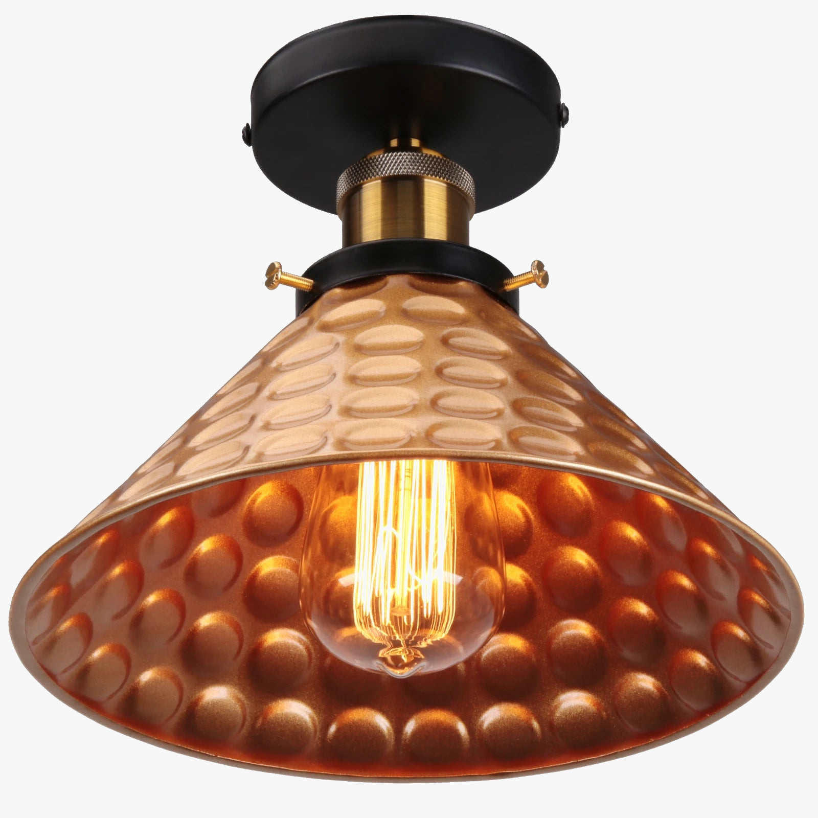 Modern Vintage LED Metal Cone Shade Ceiling Light