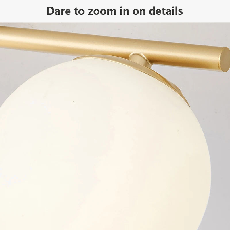 Nordic LED Ceiling Light Fixture - Modern Glass Ball Chandelier for Hallway, Balcony, and Kitchen