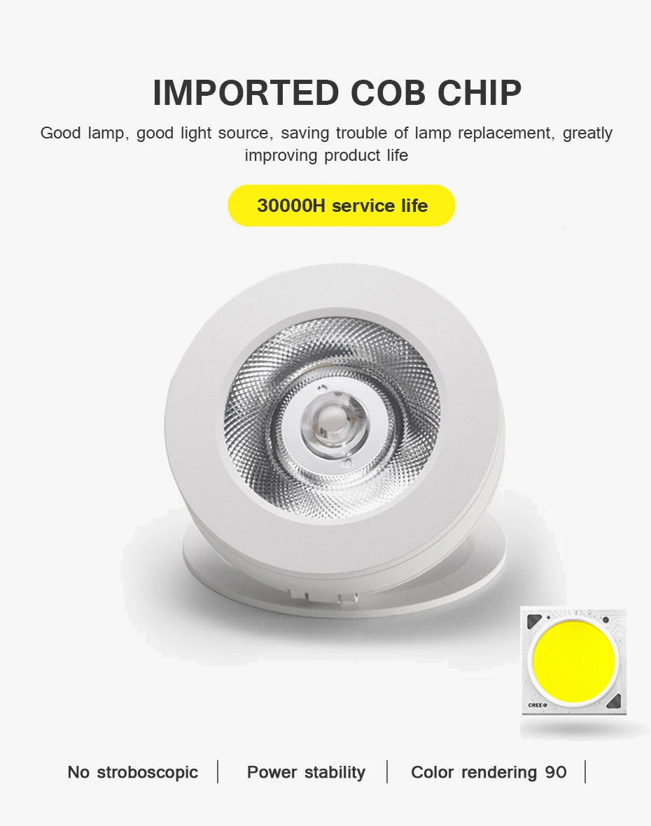 Ultra-Slim Surface-Mounted LED Cob Spotlights