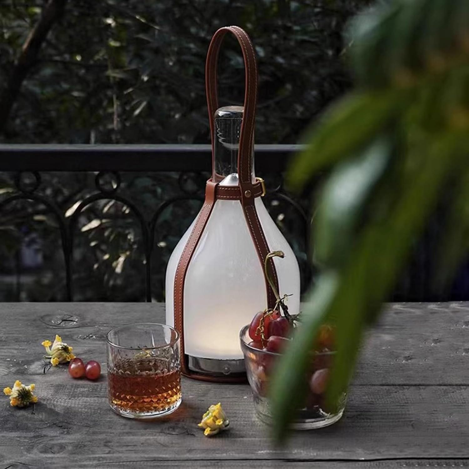 Portable Leather Nightstand Lamp with Touch Charger Norenza