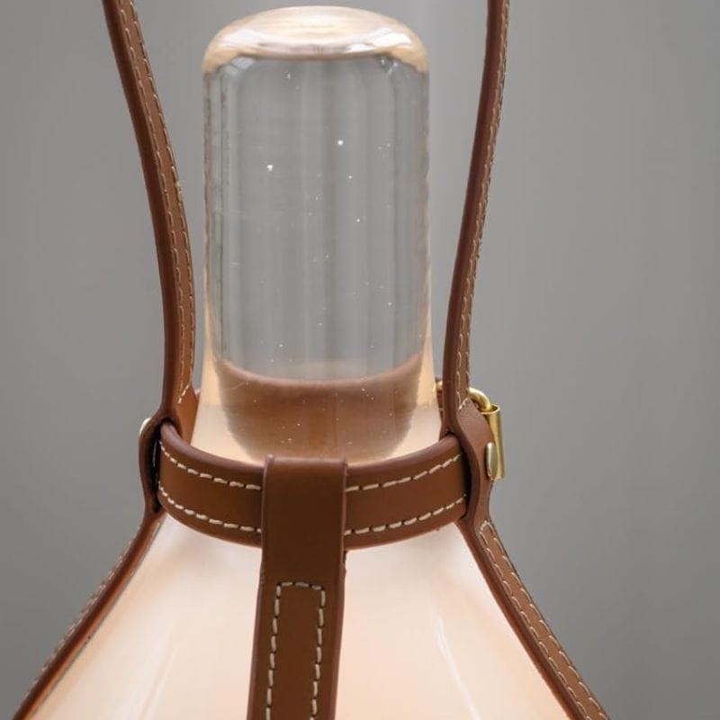 Portable Leather Nightstand Lamp with Touch Charger Norenza