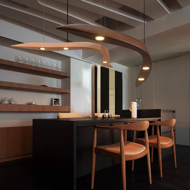 Round Wooden LED Branch Design Chandelier