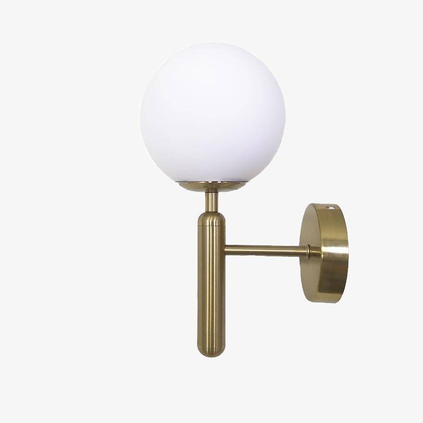 Modern LED Wall Sconce with Glass Ball and Cylindrical Mount