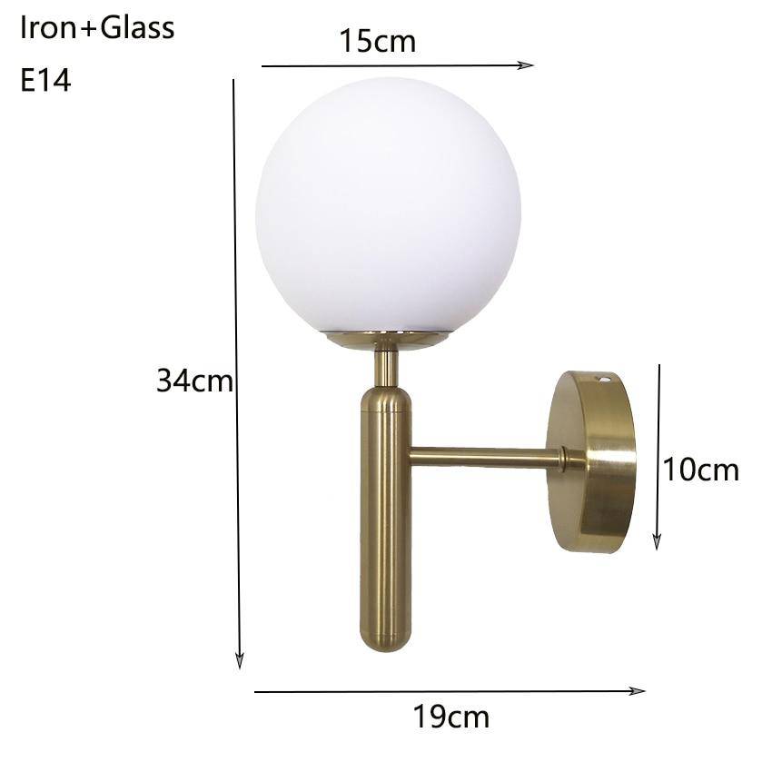Modern LED Wall Sconce with Glass Ball and Cylindrical Mount