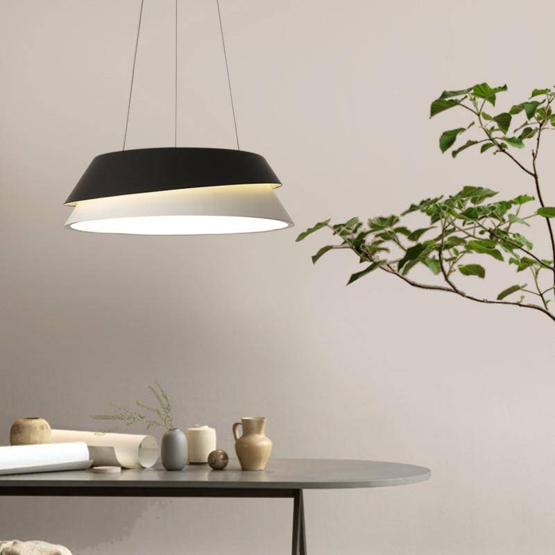 Modern Black and White LED Chandelier