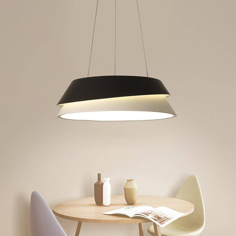 Modern Black and White LED Chandelier