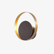 Modern Black and Gold Round LED Wall Sconce