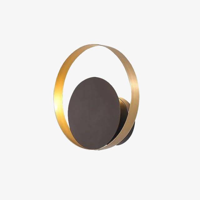 Modern Black and Gold Round LED Wall Sconce