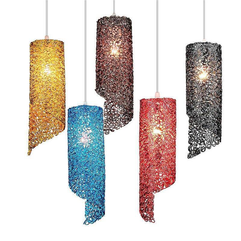 Colorful Cylindrical LED Pendant Light for Home