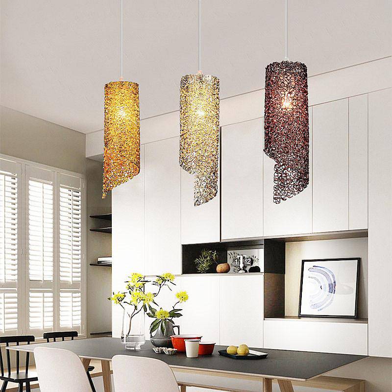 Colorful Cylindrical LED Pendant Light for Home