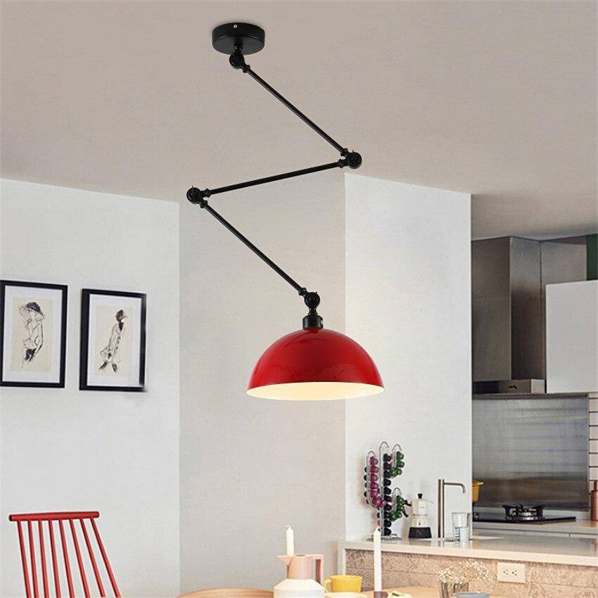 Stylish LED Ceiling Light with Adjustable Arm and Colorful Shade