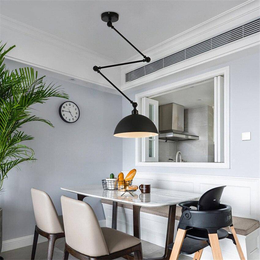 Stylish LED Ceiling Light with Adjustable Arm and Colorful Shade