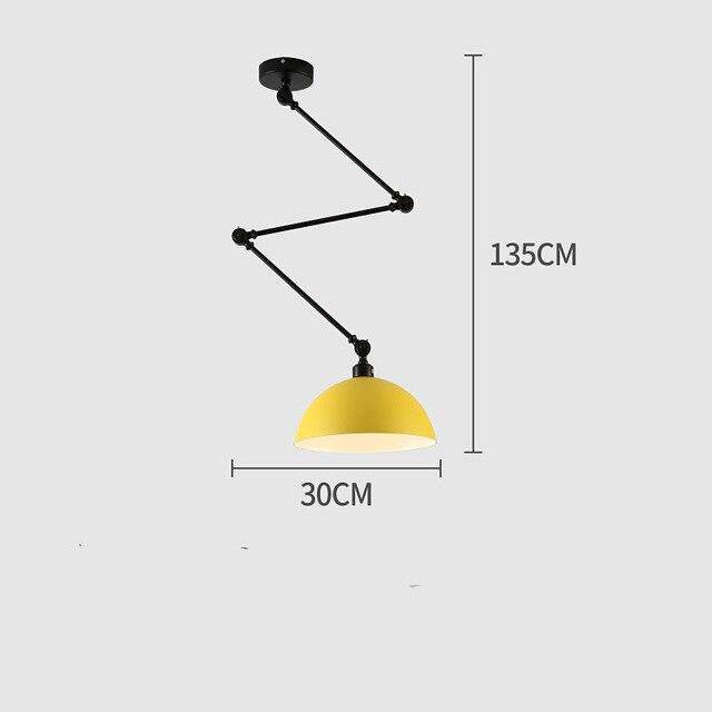 Stylish LED Ceiling Light with Adjustable Arm and Colorful Shade