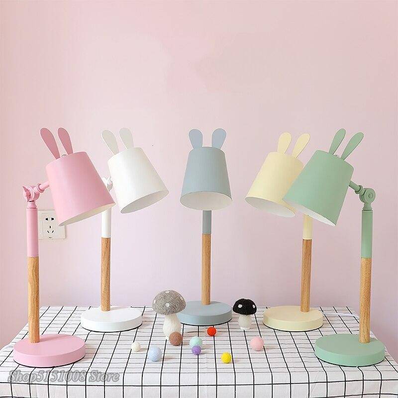 Colorful Rabbit Ears Desk or Nightstand Lamp