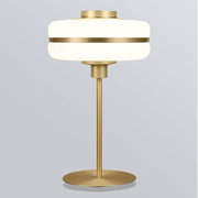 Modern LED Bedside Lamp with Round Shapes and Gold Base