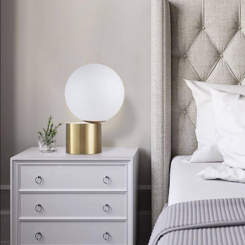 Modern Gold Base Glass Ball Table Lamp