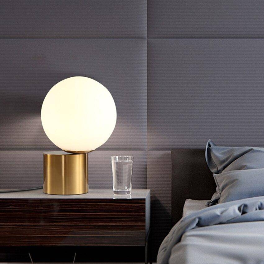 Modern Gold Base Glass Ball Table Lamp
