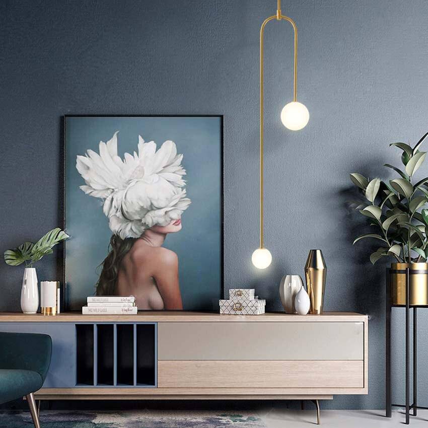 Metal Suspension Design LED Light with Double Glass Sphere Fly
