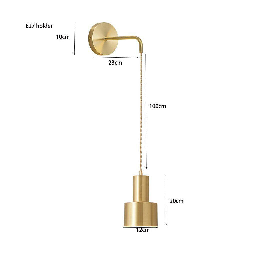 Gold Wall Sconce with Hanging Light Fixture