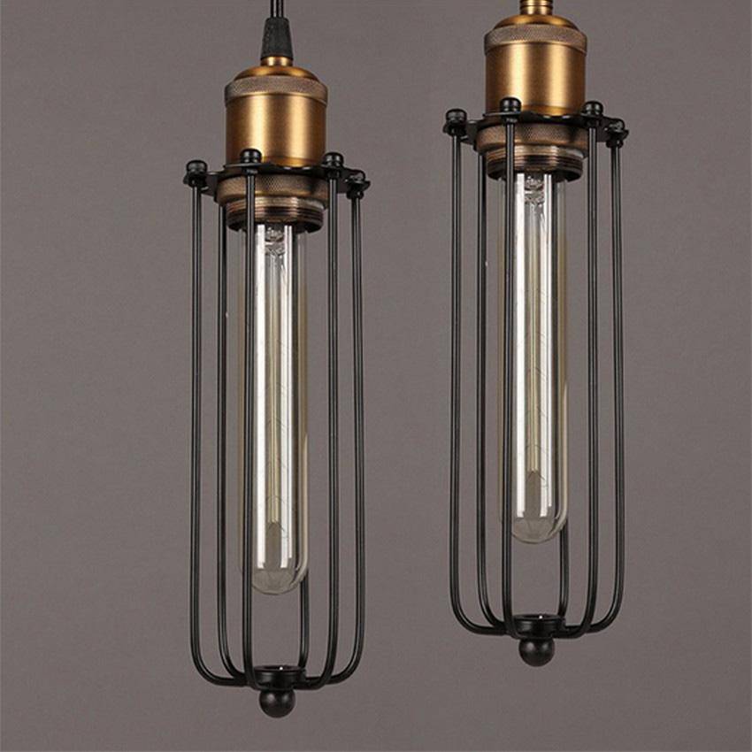 Vintage Industrial Cage Pendant Light