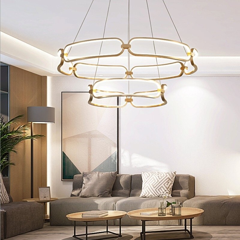 Gold LED Ring Pendant Light Design - Pavia