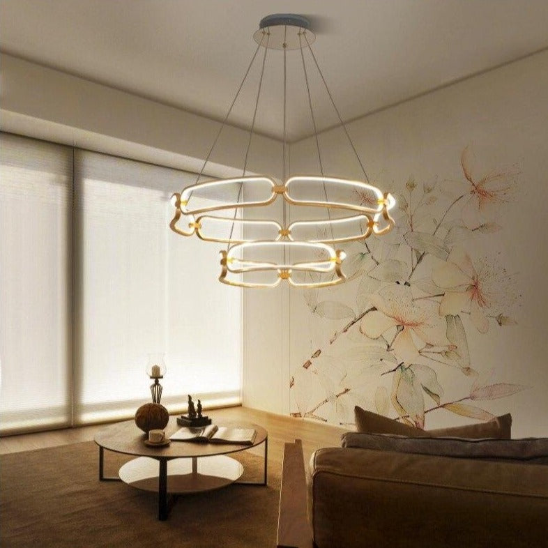 Gold LED Ring Pendant Light Design - Pavia