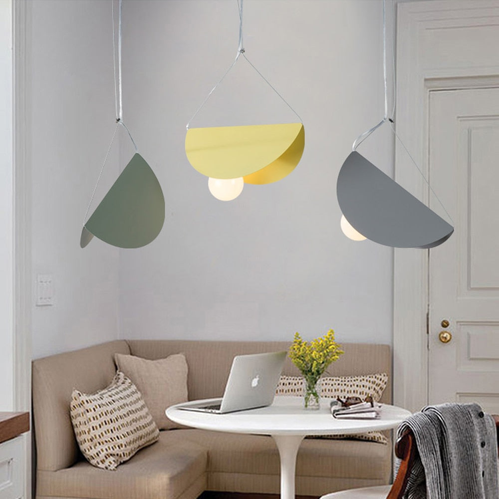 Modern Flat and Folded Circular LED Pendant Light Kaia