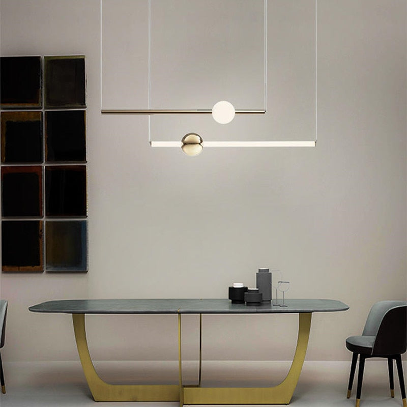 Orion LED Gold Tube Design Pendant Light