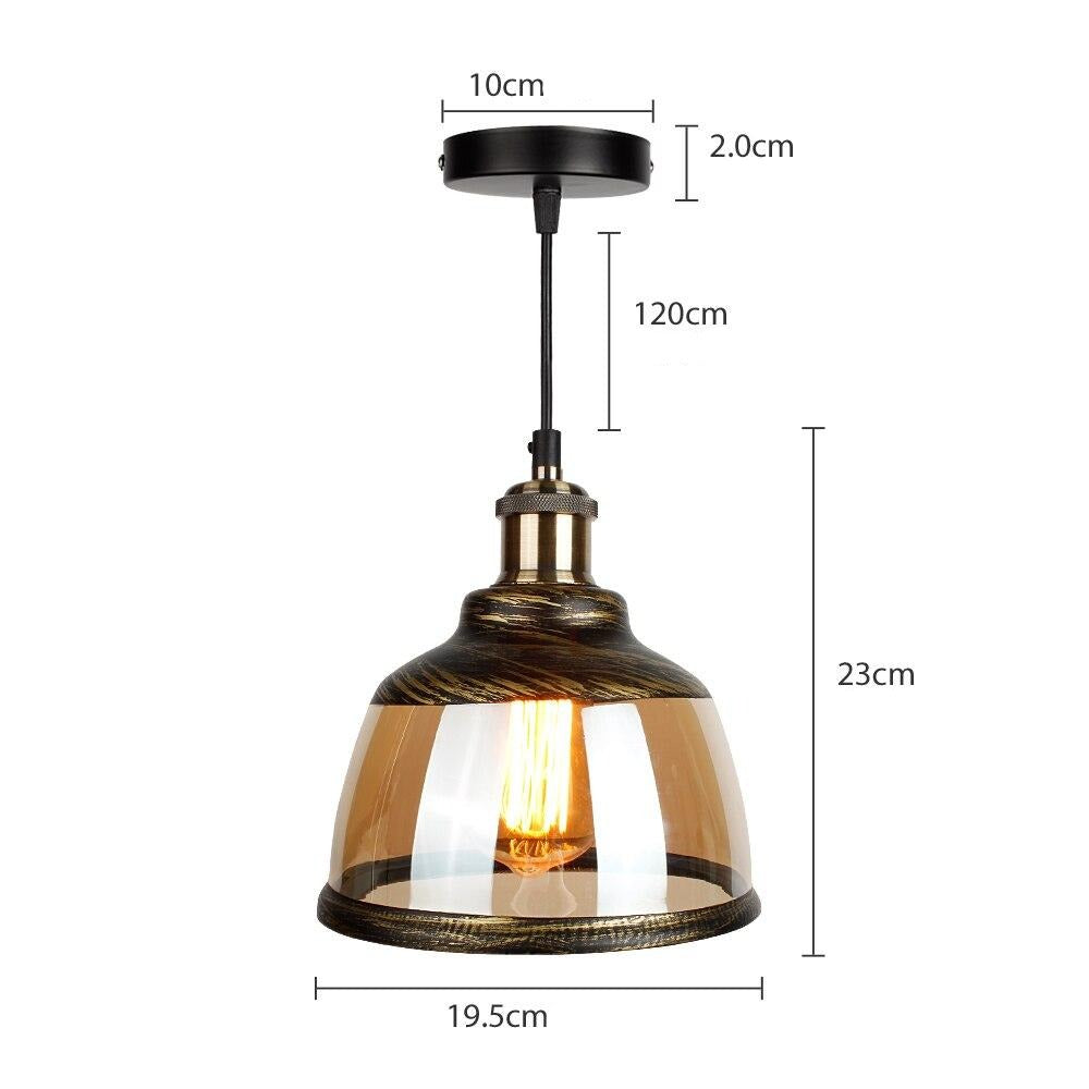 Palezzi Vintage LED Suspension Light with Smoke Glass Shade