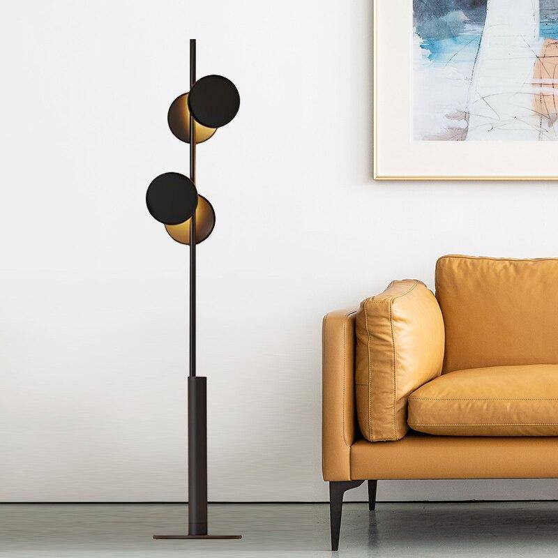 Modern LED Metal Floor Lamp with Circular Shapes