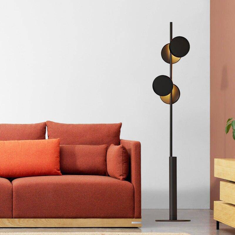 Modern LED Metal Floor Lamp with Circular Shapes