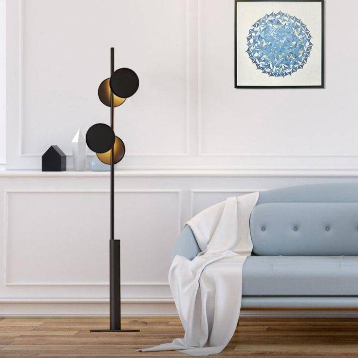 Modern LED Metal Floor Lamp with Circular Shapes