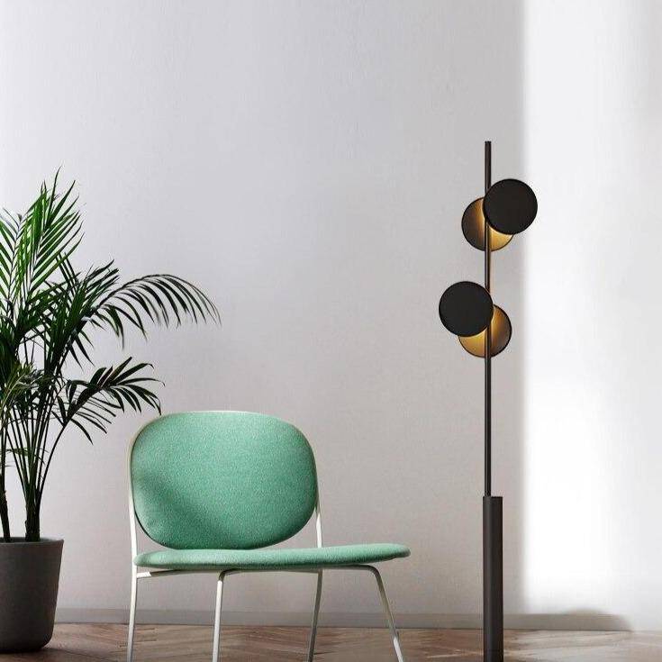 Modern LED Metal Floor Lamp with Circular Shapes