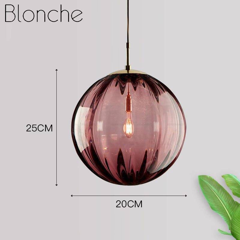 Modern Colored Glass Ball LED Pendant Light