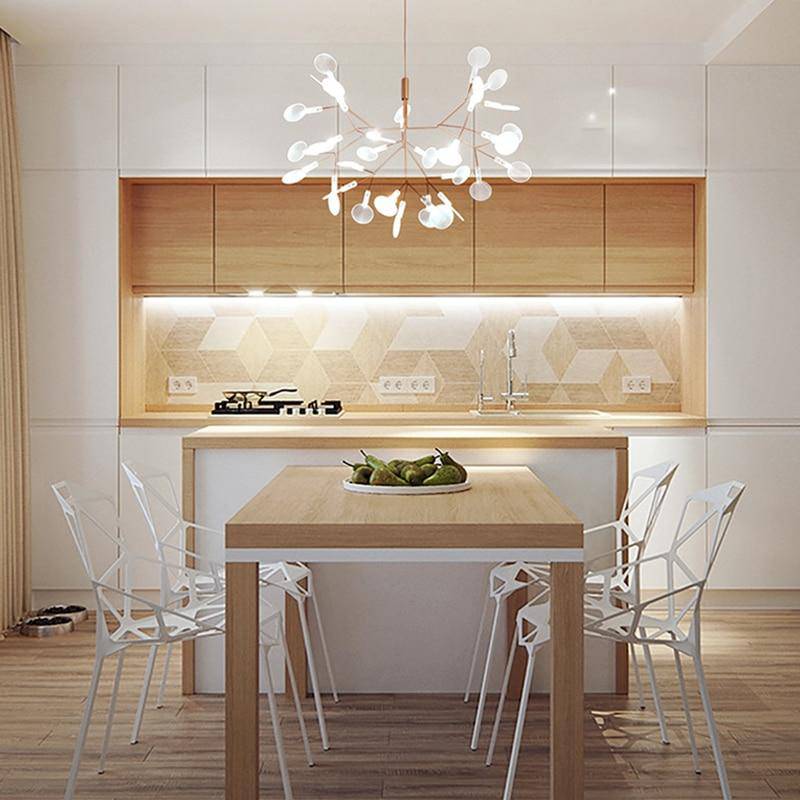 Modern LED Tree Suspension Light in Copper or Black