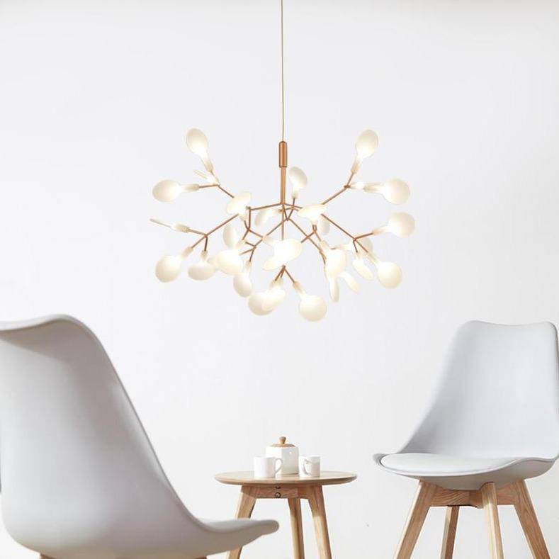 Modern LED Tree Suspension Light in Copper or Black