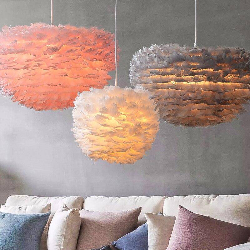 Oval LED Fairy Feather Pendant Light