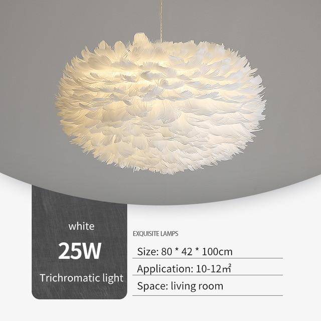 Oval LED Fairy Feather Pendant Light