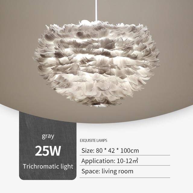 Oval LED Fairy Feather Pendant Light