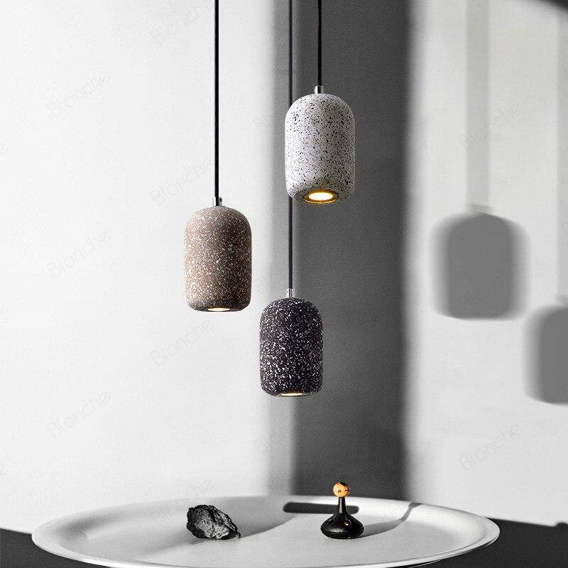 Terrazzo Style LED Cylinder Pendant Light