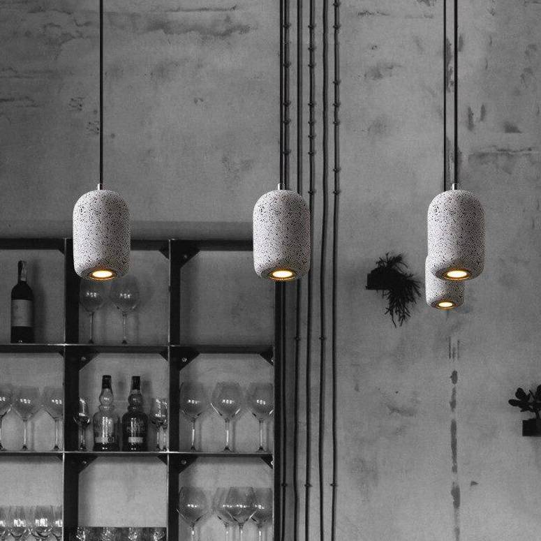 Terrazzo Style LED Cylinder Pendant Light